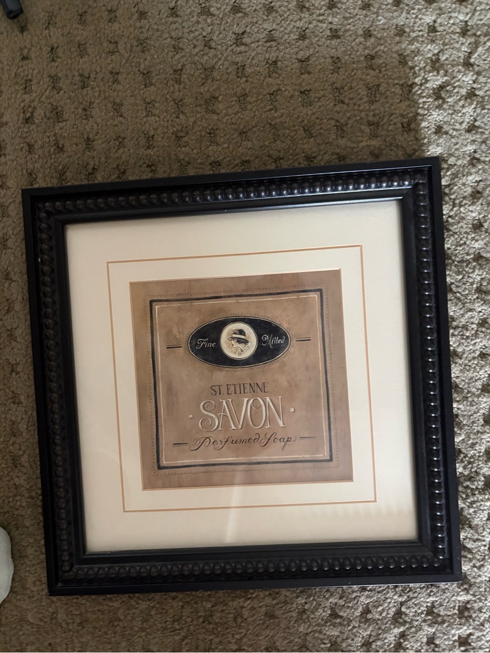 Framed Art Print with Cream Backing and Black Frame